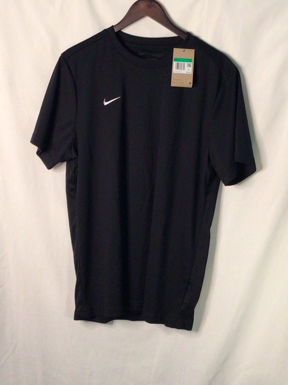 Nike Black Short-Sleeve Athletic Tee with White Swoosh